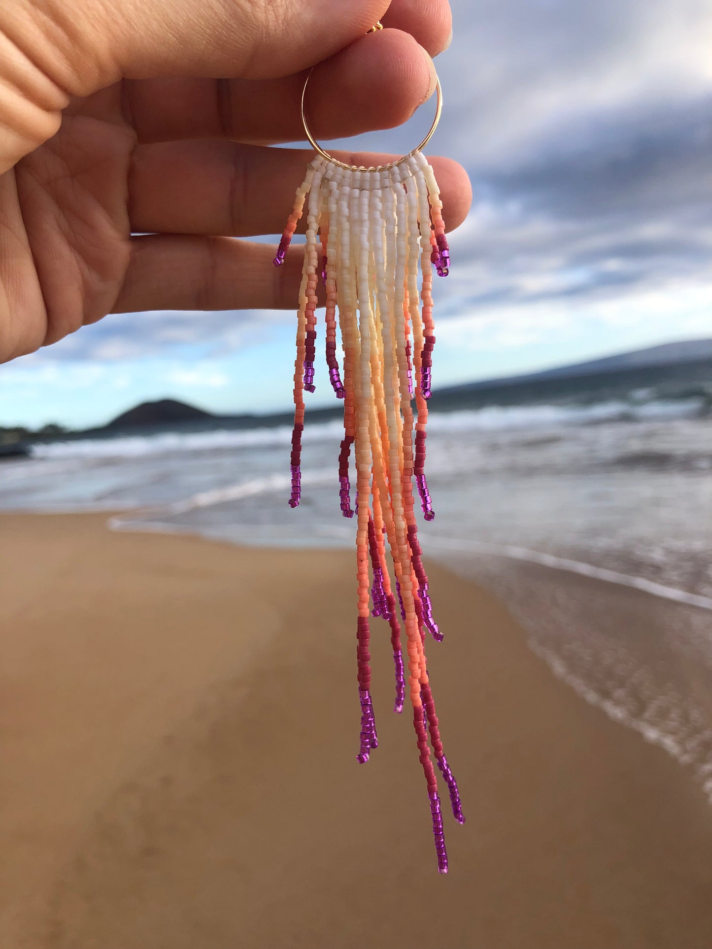 Medium Long White Hibiscus Fringe