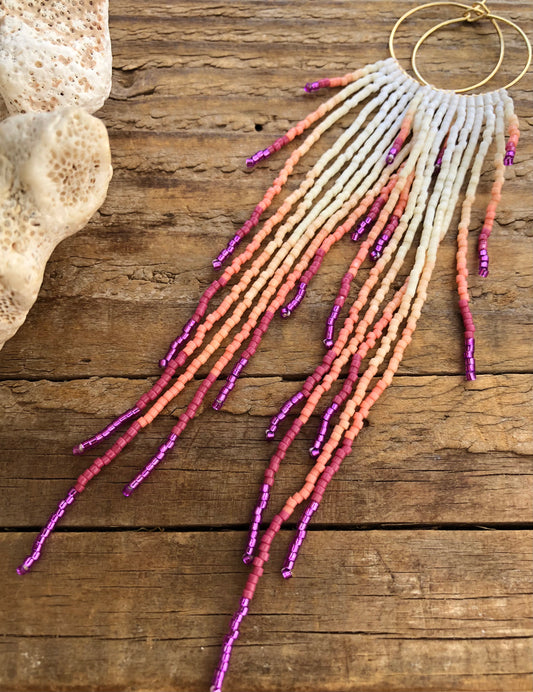 Medium Long White Hibiscus Fringe