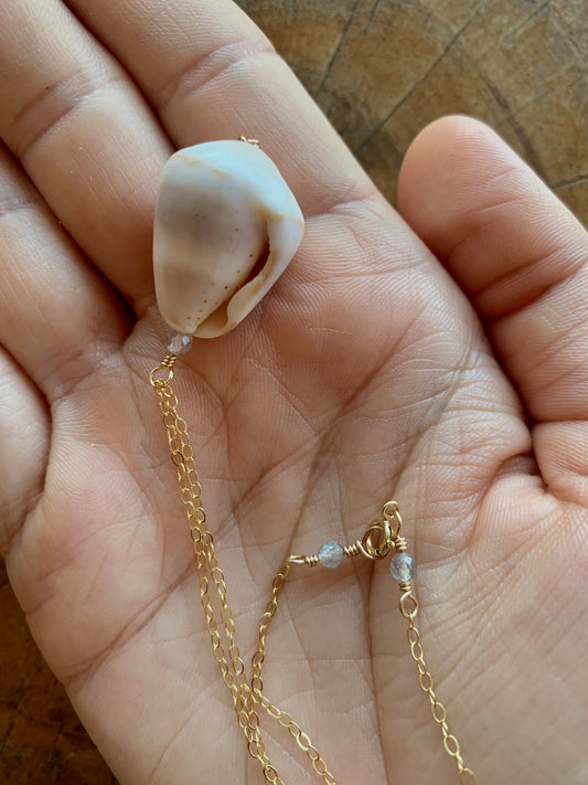 Labradorite Shell Necklace