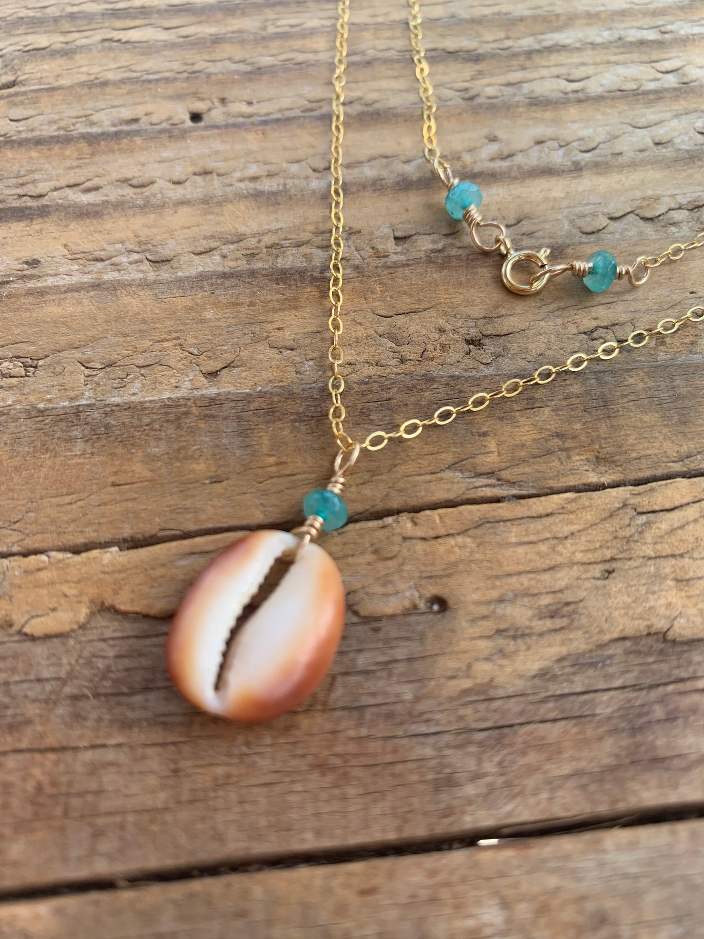 Cowrie Shell and Jade Necklace
