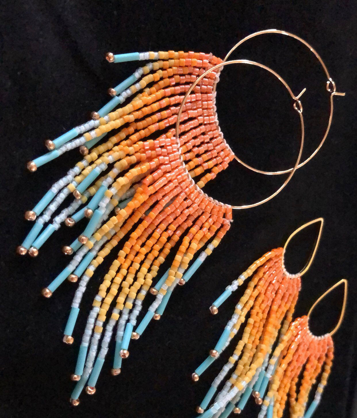 Maui Sunrise Fringe Earrings- Large