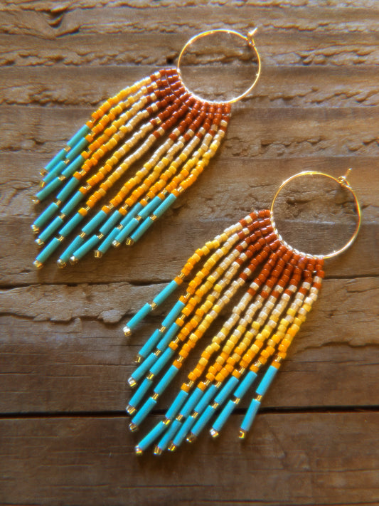 Toasted Coconut Fringe Earrings- Small